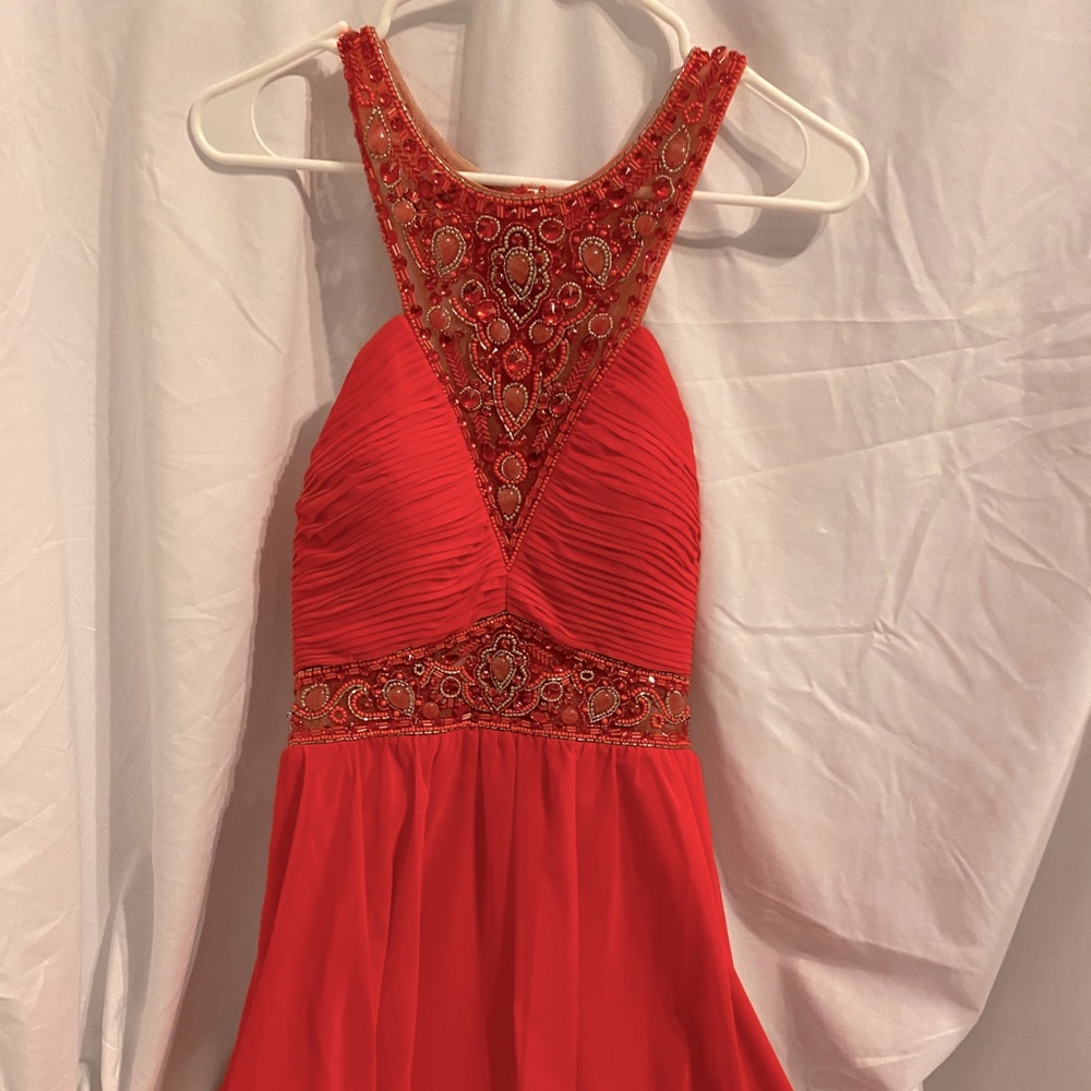 NWT beaded red halter dress size 10